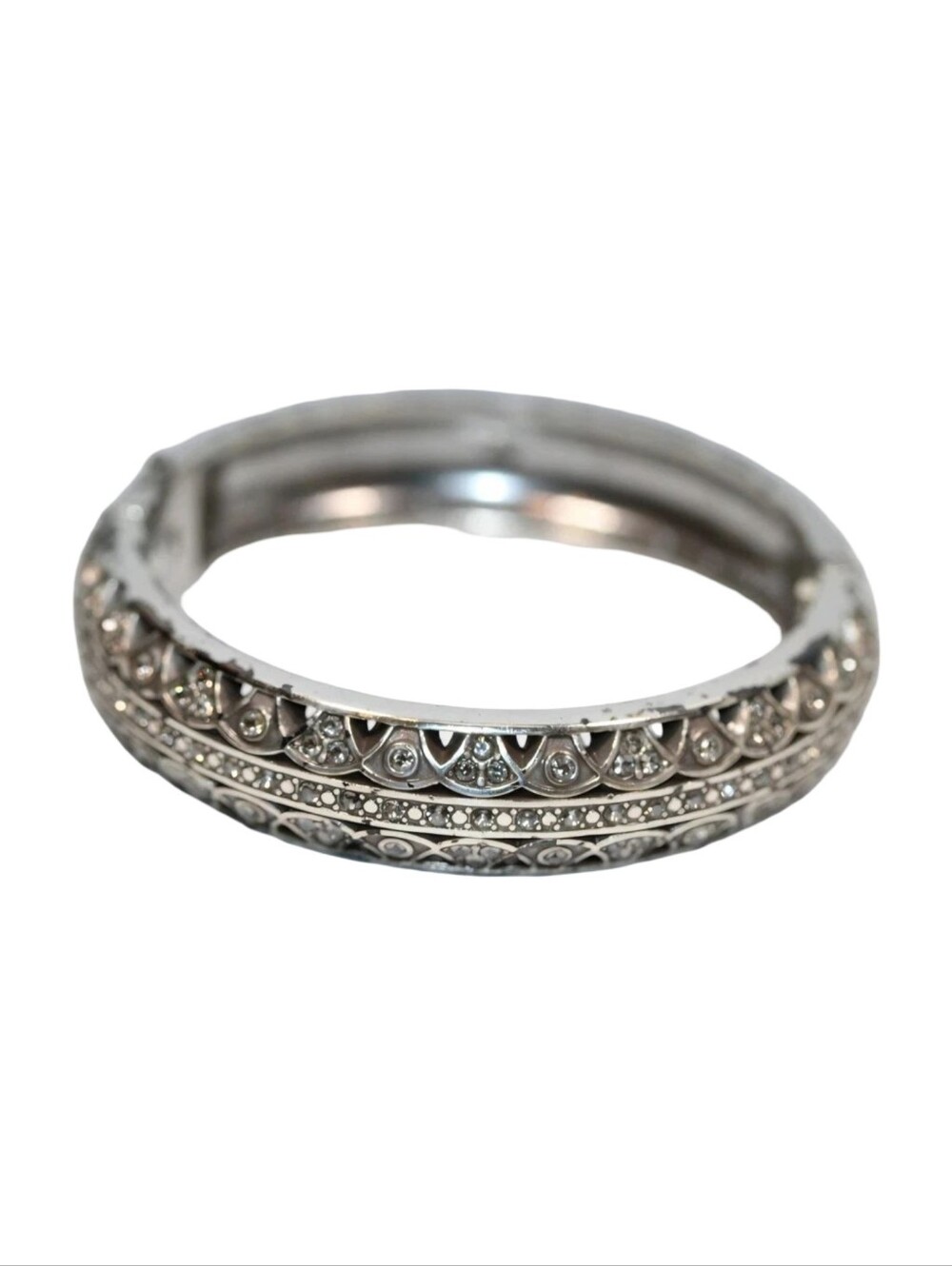 Brighton Mumtaz Pavé Swarovski Crystal Intricate Hinged Bangle